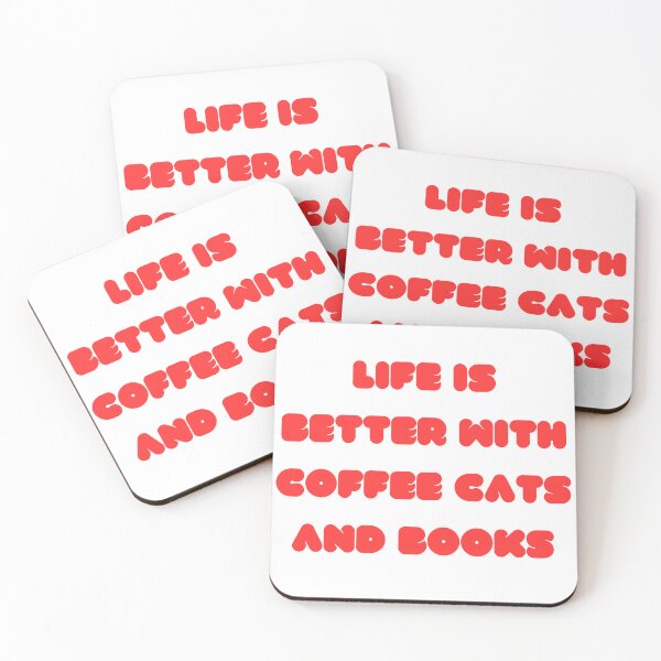 Item preview, Life Is Better With Coffee Cats And Books designed and sold by Polmack  ⭐⭐⭐⭐⭐.
