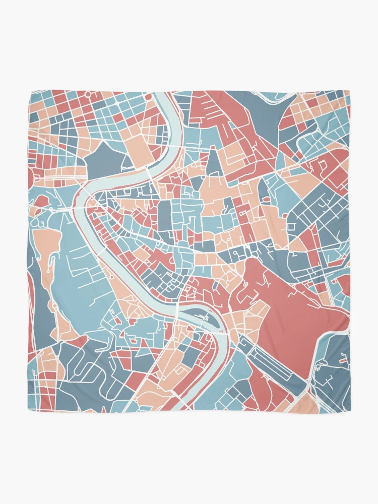 Thumbnail 2 of 3, Scarf, Abstract Rome map designed and sold by AnnaGo.