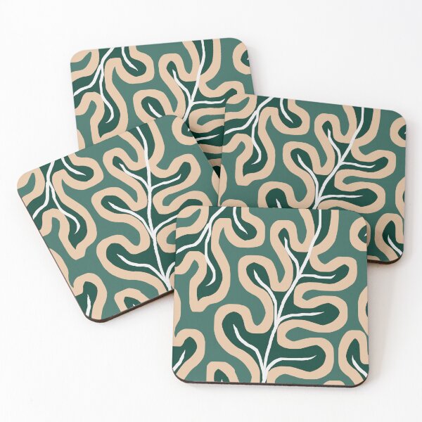 Item preview, Modern Japandi Green Leaves Pattern designed and sold by Deutschic.
