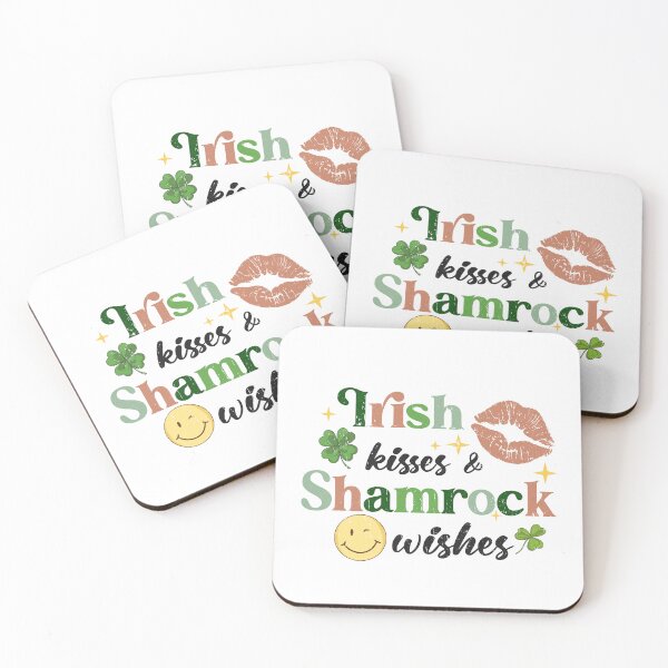 Item preview, St. Patricks Day typography / Irish kisses and Shamrock wishes  designed and sold by portrait4you.