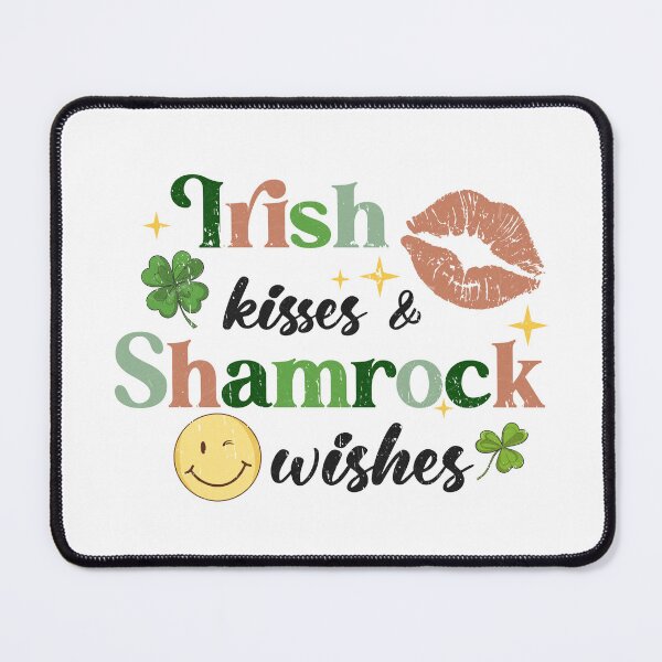 Item preview, St. Patricks Day typography / Irish kisses and Shamrock wishes designed and sold by portrait4you.