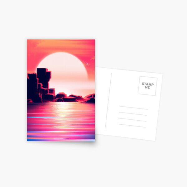 Synthwave sunset Postcard