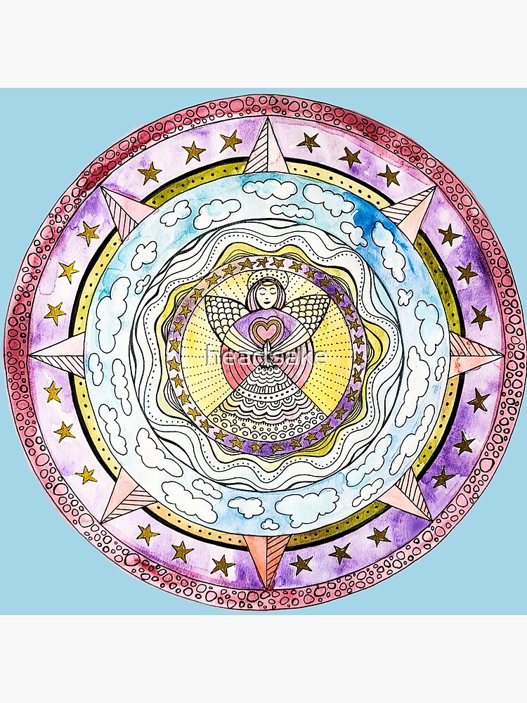 Thumbnail 2 of 2, Tote Bag, Angel Mandala with Stars designed and sold by heartsake.