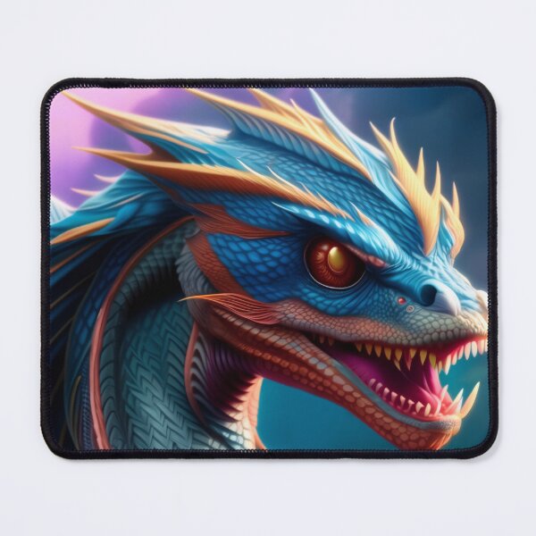 Item preview, Intricate Blue Dragon with Red Highlights designed and sold by dragynrain.