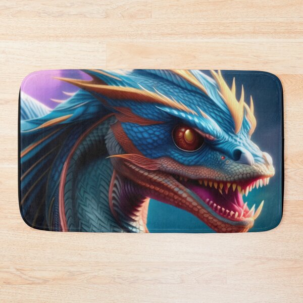 Item preview, Intricate Blue Dragon with Red Highlights designed and sold by dragynrain.