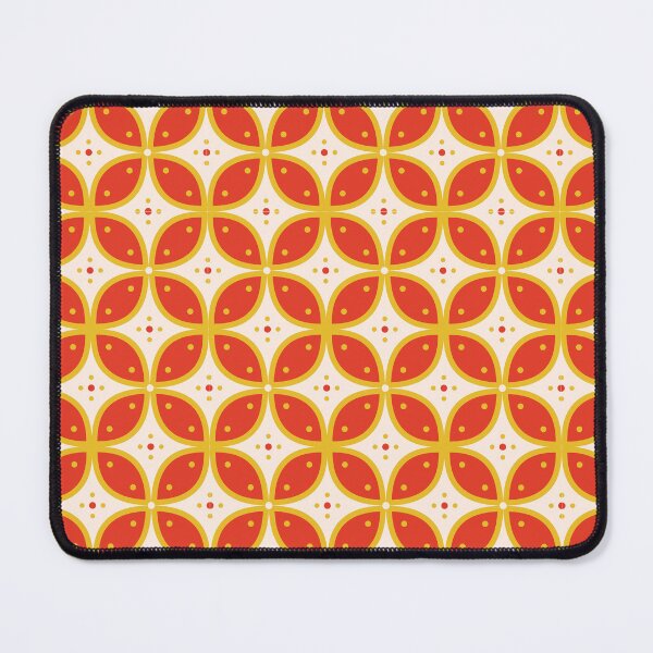 Item preview, Moroccan Bright Orange, Yellow, Pastel Pink Tiles Pattern Illustration,Circle Floral, Mediterranean Style designed and sold by Dazzline Designs.