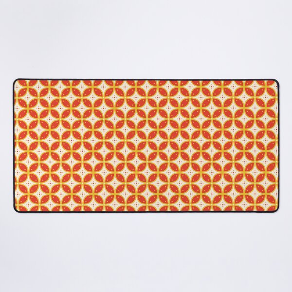 Item preview, Moroccan Bright Orange, Yellow, Pastel Pink Tiles Pattern Illustration,Circle Floral, Mediterranean Style designed and sold by Dazzline Designs.