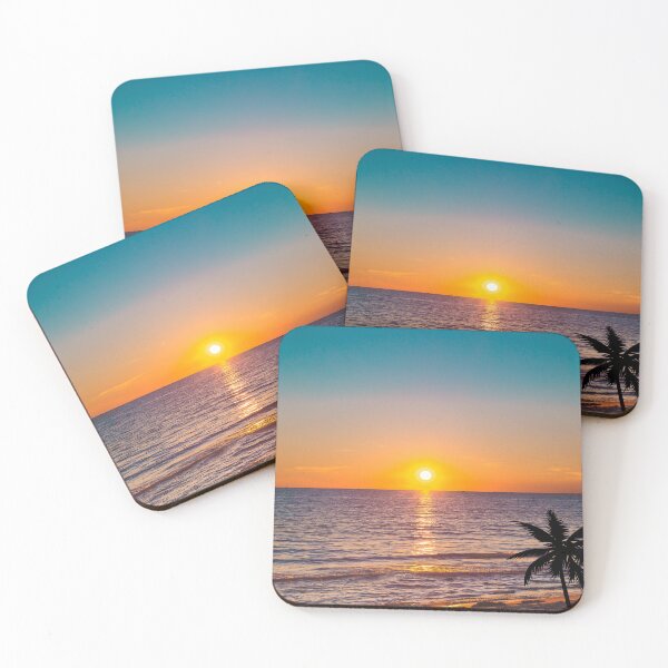 Item preview, single palm tree, beach sunrise designed and sold by therapymama.