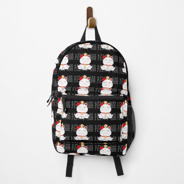 Item preview, Cute Maneki Neko cat on black designed and sold by QuirkyCatz.