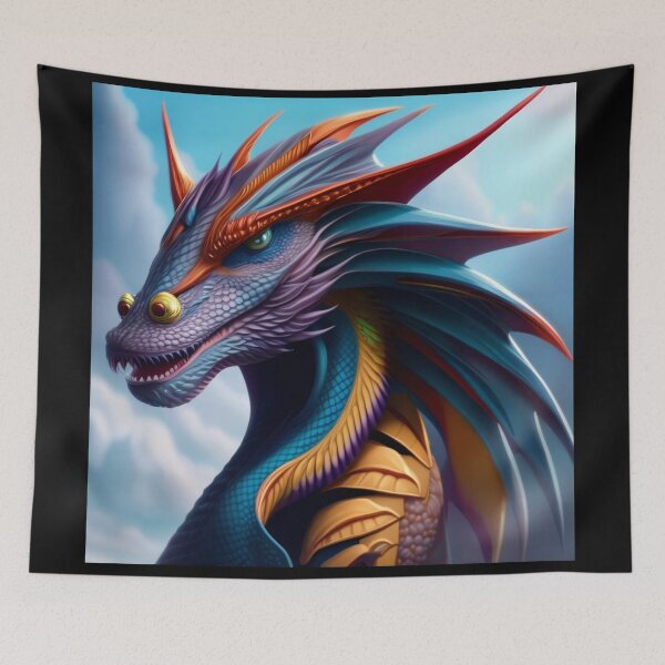 Item preview, Ancient Noble Blue Rainbow Dragon designed and sold by dragynrain.