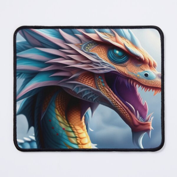 Item preview, Ancient Cyan Rainbow Scaled Dragon designed and sold by dragynrain.