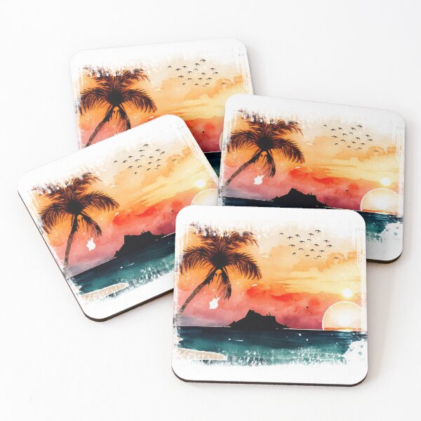 Item preview, single palm tree, beautiful sunrise designed and sold by therapymama.