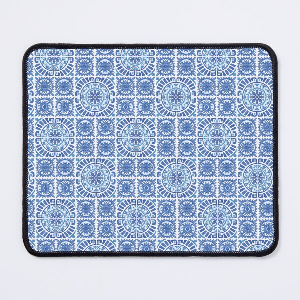 Item preview, Copy of  Moroccan Blue, White Tiles Pattern Illustration,Circle Floral, Mediterranean Style designed and sold by Dazzline Designs.