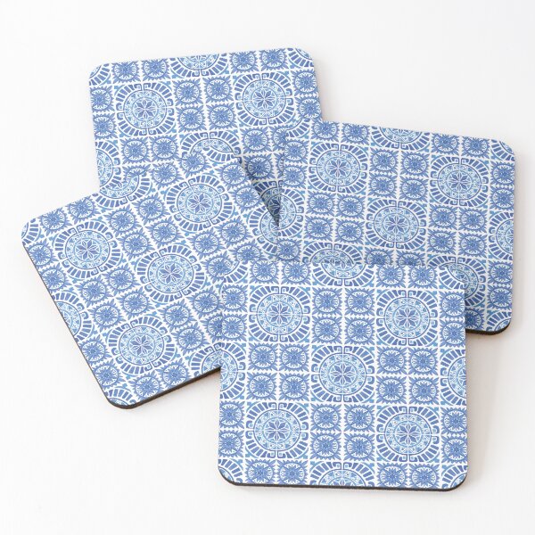 Item preview, Copy of  Moroccan Blue, White Tiles Pattern Illustration,Circle Floral, Mediterranean Style designed and sold by Dazzline Designs.