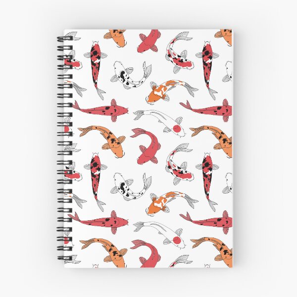 Item preview, Swimming Koi Fish Pattern, Orange, White, Black Seamless Patterns designed and sold by Dazzline Designs.