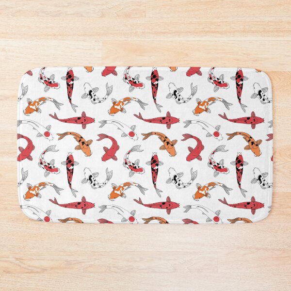 Item preview, Swimming Koi Fish Pattern, Orange, White, Black Seamless Patterns designed and sold by Dazzline Designs.