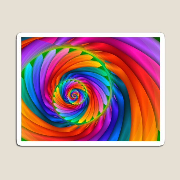 Macaw - Rainbow Abstract Art Spiral Fractal Pride LGBTQ Magnet