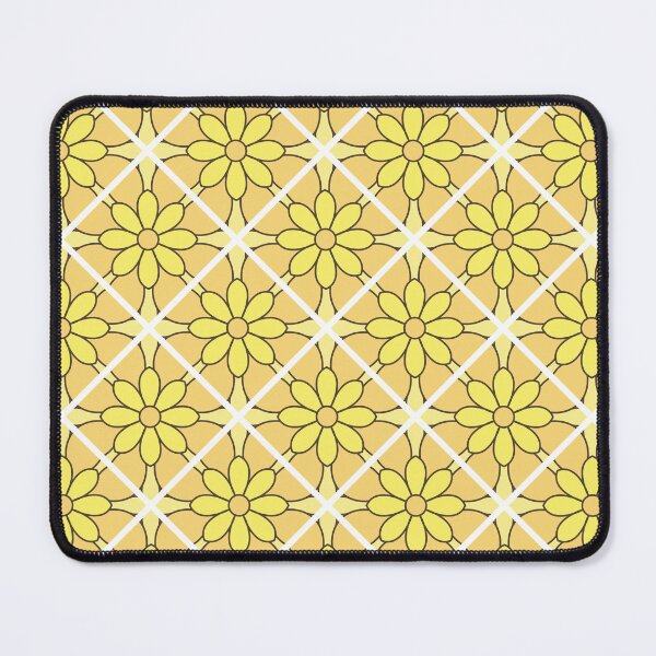 Item preview, Yellow Flowers Tiles Pattern Illustration, Floral Mediterranean Style designed and sold by Dazzline Designs.