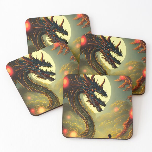 Item preview, forest dragon with lights terror illustration designed and sold by AxiaDesignSt.