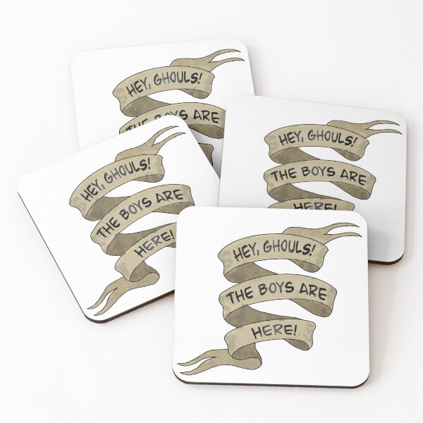 Item preview, Hey Ghouls! The Boys Are Here! Unsolved Inspired Banner Sticker Print designed and sold by veeebles.