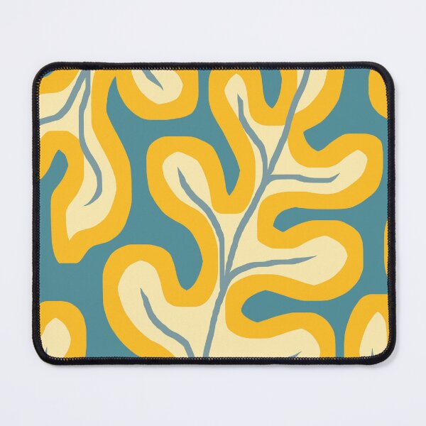 Item preview, Modern Hygge Leaves in Yellow and Blue designed and sold by Deutschic.