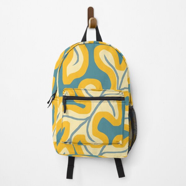 Item preview, Modern Hygge Leaves in Yellow and Blue designed and sold by Deutschic.