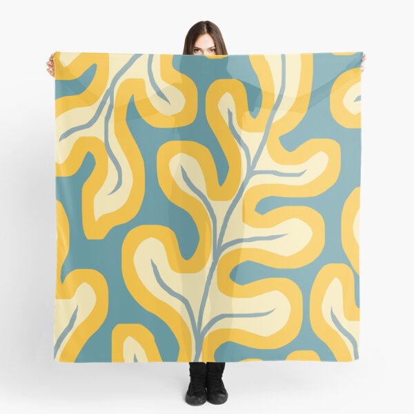 Item preview, Modern Hygge Leaves in Yellow and Blue designed and sold by Deutschic.