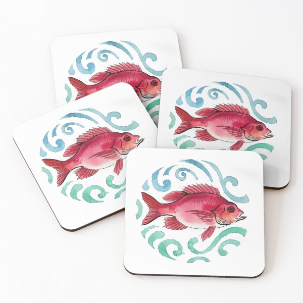 Artikelvorschau, Roter Aquarellfisch entworfen und verkauft von AlexBlackSea.