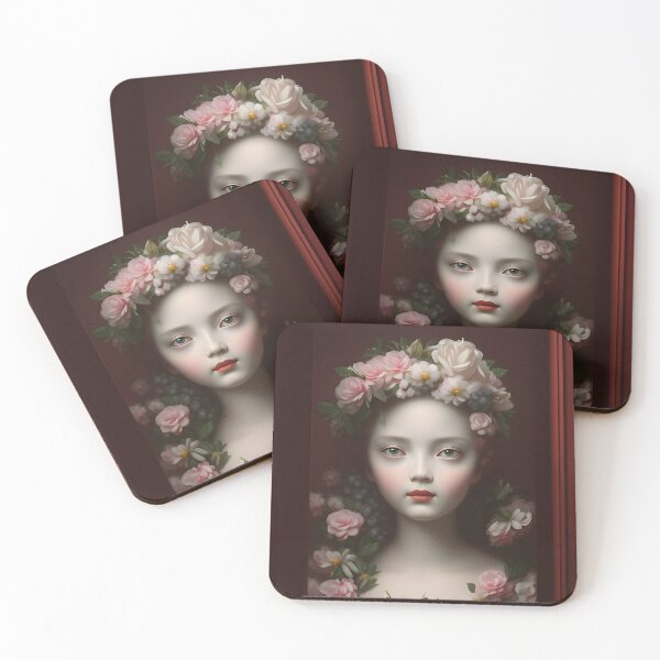 Item preview, Girl with pink roses designed and sold by ebrawne.