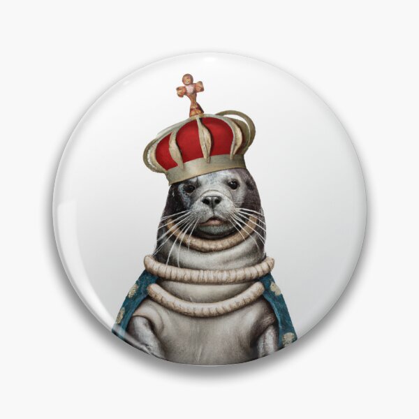 Item preview, Seal Wearing Medieval Coat and Crown in Renaissance Style Portrait Digital Art designed and sold by SourBunnyshop.
