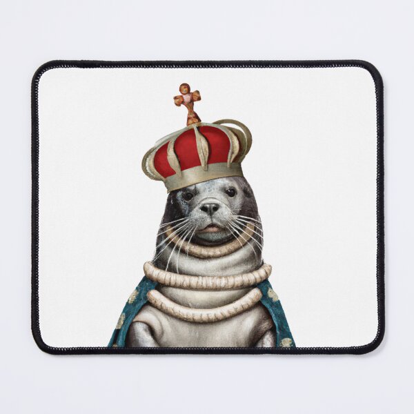 Item preview, Seal Wearing Medieval Coat and Crown in Renaissance Style Portrait Digital Art designed and sold by SourBunnyshop.