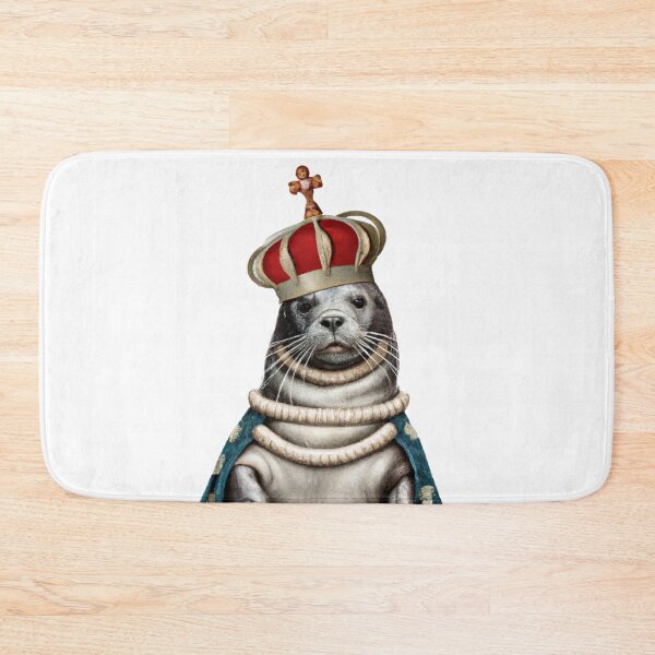Item preview, Seal Wearing Medieval Coat and Crown in Renaissance Style Portrait Digital Art designed and sold by SourBunnyshop.