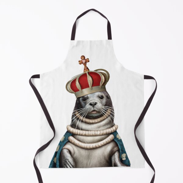 Item preview, Seal Wearing Medieval Coat and Crown in Renaissance Style Portrait Digital Art designed and sold by SourBunnyshop.