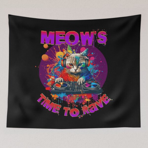 Item preview, Meow's the Time To Rave designed and sold by LifeofWindy.