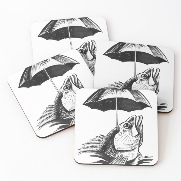Item preview, Fish with umbrella designed and sold by AlexBlackSea.