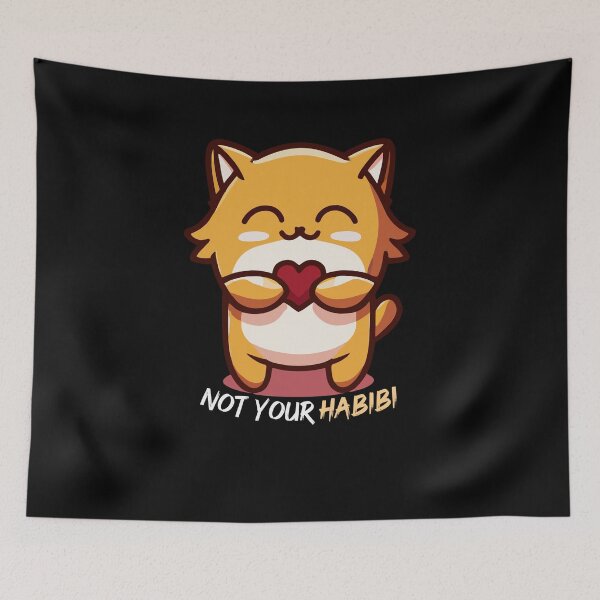 Item preview, Cute cat with text not your habibi designed and sold by Colorful Dreams.