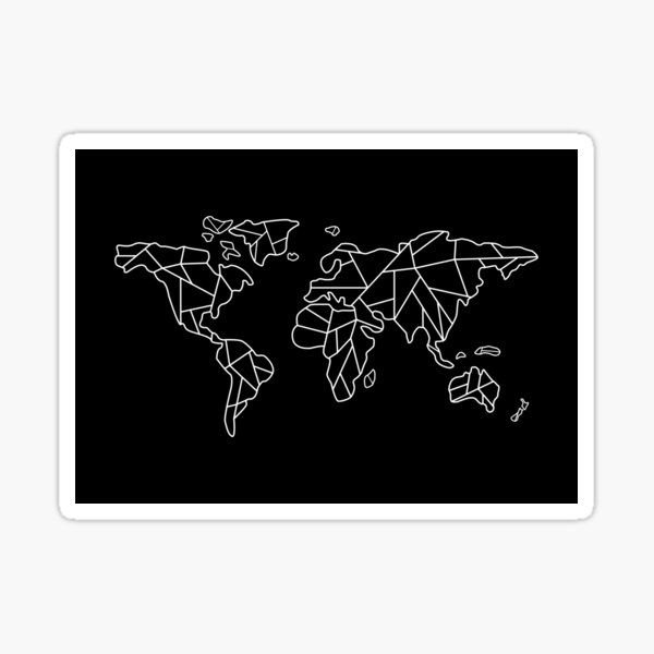 Item preview, Geometric World Map - Black designed and sold by Anneontherox.