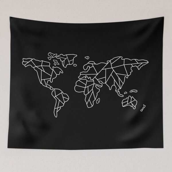 Item preview, Geometric World Map - Black designed and sold by Anneontherox.