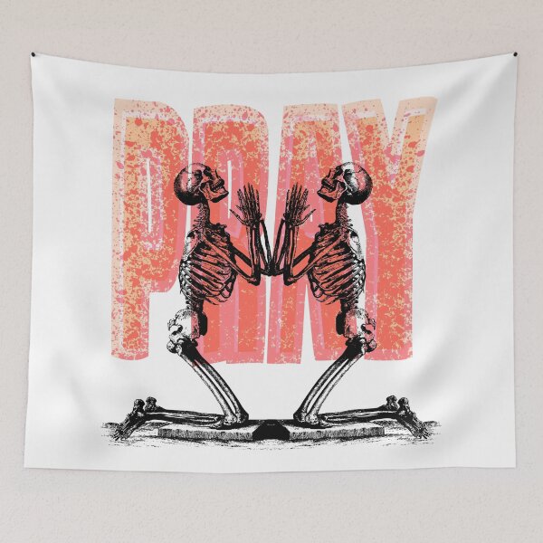 Item preview, Praying Skeletons, with the word Pray as background #2 designed and sold by DaveDanchuk.