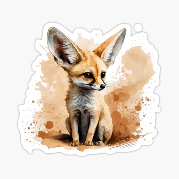 Item preview, Fennec Fox Portrait - Watercolour Illustration designed and sold by Adios65.