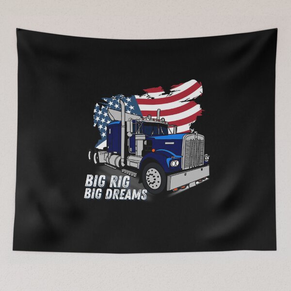 Item preview, Big Rig Big Dreams USA 18 Wheeler Trucker American Flag Transport Driver Over The Road Hauler Trucking designed and sold by CarantinedChaos.