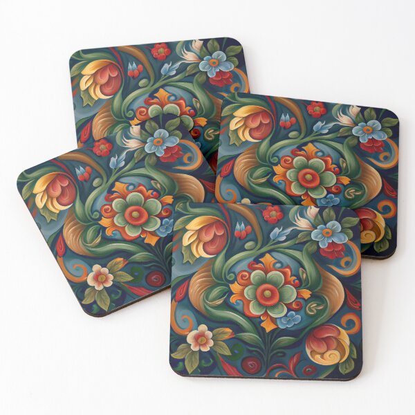 Item preview, Norwegian Rosemaling-Oil On Canvas #2 designed and sold by Gypsykiss.