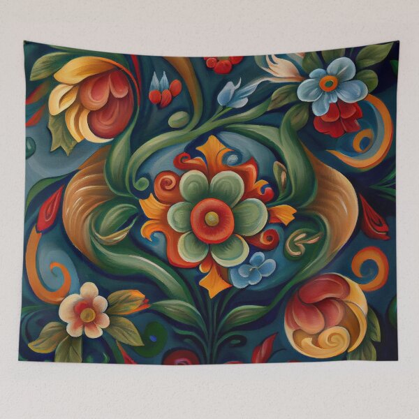 Item preview, Norwegian Rosemaling-Oil On Canvas #2 designed and sold by Gypsykiss.