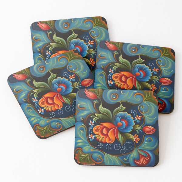 Item preview, Norwegian Rosemaling-Oil On Canvas designed and sold by Gypsykiss.