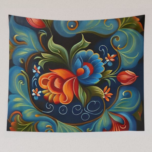 Item preview, Norwegian Rosemaling-Oil On Canvas designed and sold by Gypsykiss.