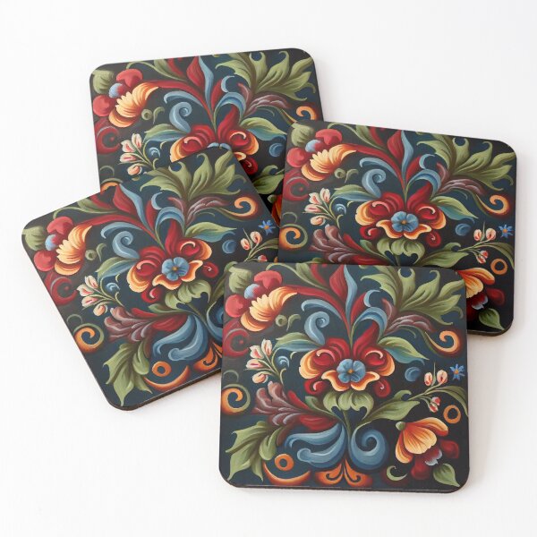 Item preview, Norwegian Rosemaling-Oil On Canvas #3 designed and sold by Gypsykiss.