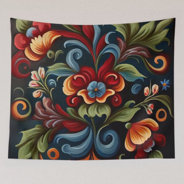 Item preview, Norwegian Rosemaling-Oil On Canvas #3 designed and sold by Gypsykiss.