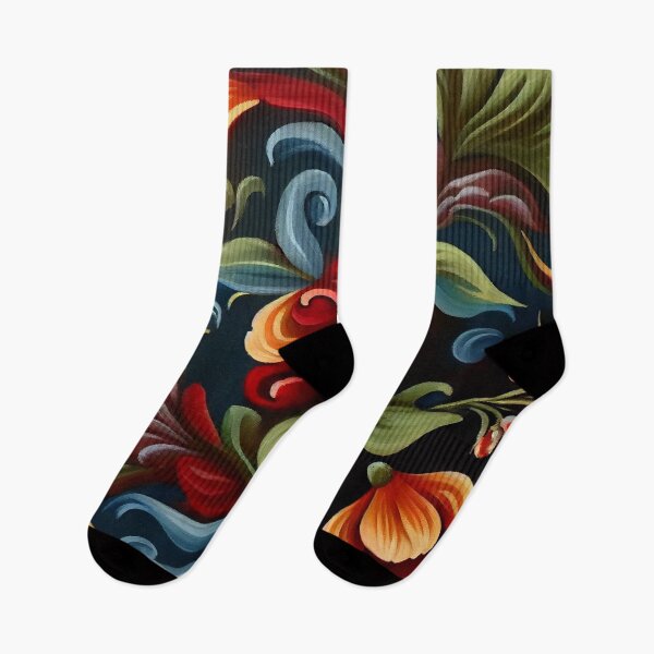 Item preview, Norwegian Rosemaling-Oil On Canvas #3 designed and sold by Gypsykiss.