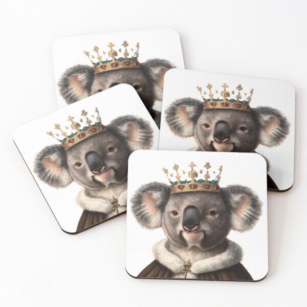 Item preview, Koala Wearing Medieval Robe and Crown in Renaissance Style Portrait Digital Art designed and sold by SourBunnyshop.