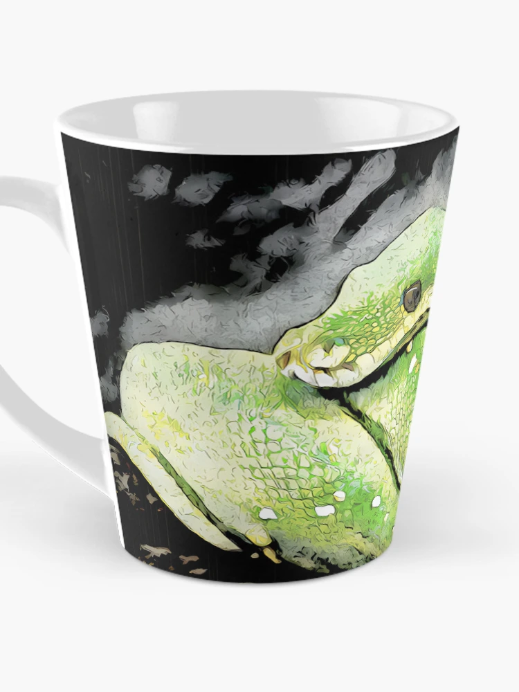 Thumbnail 3 of 4, Coffee Mug, Green Tree Python In Comic Book Style Design designed and sold by Heathermarie321.